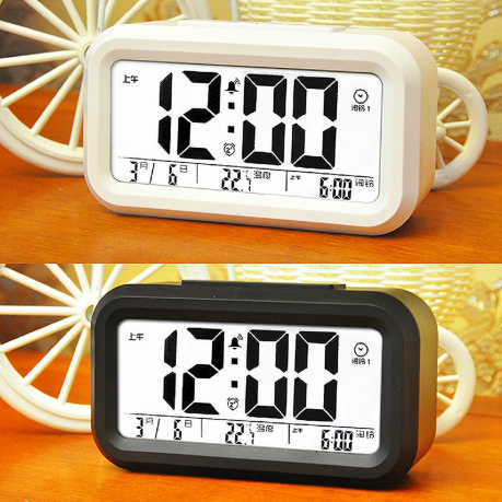 5.3 Inch Smart Simple Silent LED Digital Alarm Clock w/ Date Temp Display