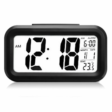5.3 Inch Smart Simple Silent LED Digital Alarm Clock w/ Date Temp Display
