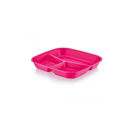 Hobby Plastic Children 3 Section Nut Breakfast Dinner Plate Random Colours