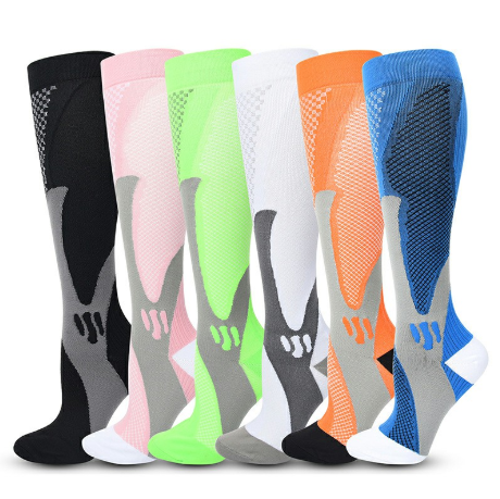 One Pairs Compression Socks Sports Calf Shin Leg Socks for Running Unisex, Black S/M
