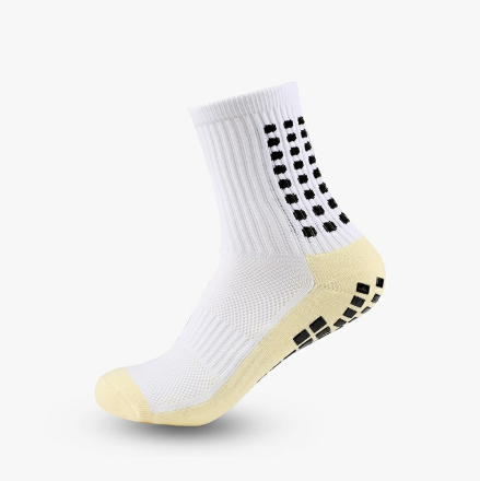2 Pairs Men Anti Slip Football Socks Sport Socks Athletic Long Socks - White