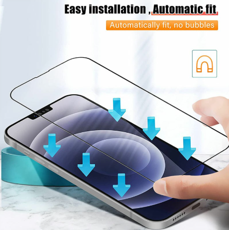 9D Full Cover Tempered Glass Screen Protector for iPhone 13 Mini - Black