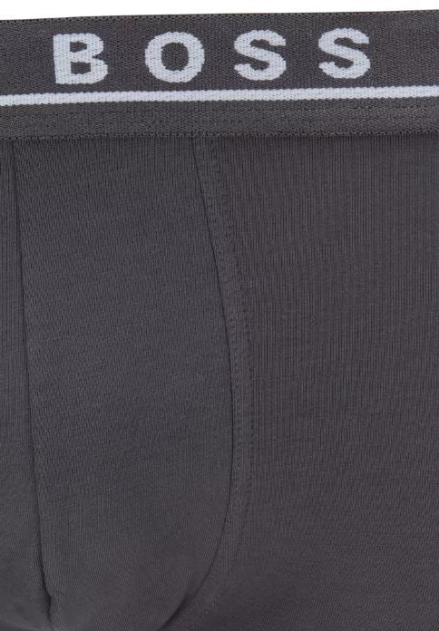 Pack of 3 Hugo Boss stretch cotton boxer trunks  regular‑rise, breathable 95% cotton/5% elastane blend,  waistband, flat‑lock seams comfort for all‑day wear -Black