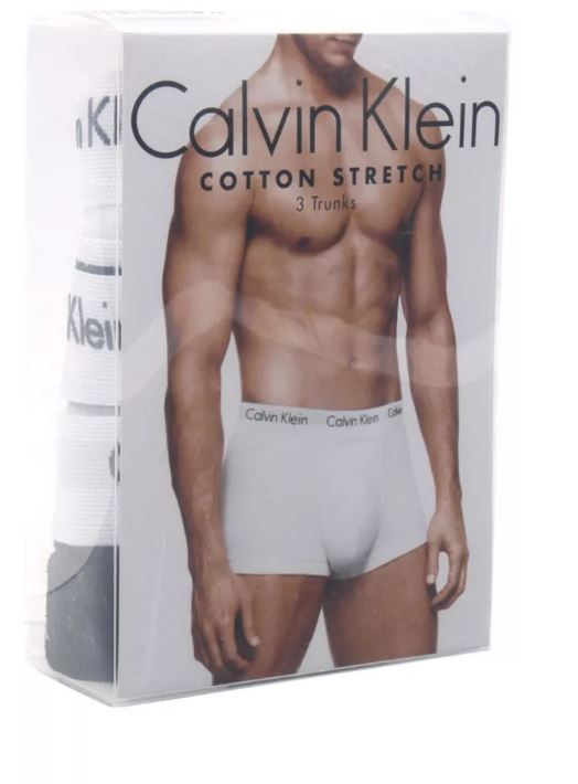 3 Pack Calvin Klein Men's Boxer Trunks   100% Authentic Cotton Underwear, Soft Stretch Fit, Premium Comfort, Classic Waistband –BWG