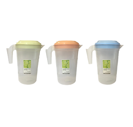 2400ml Transparent Plastic Water Juice Jug with Cups - Random Colour