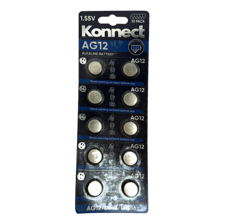 10 Pack Alkaline Batteries - 1.5v - AG12 - LR43