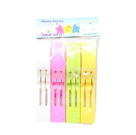 4 Pack Jumbo Washing Line Clips Multicolour Clip for Household Use