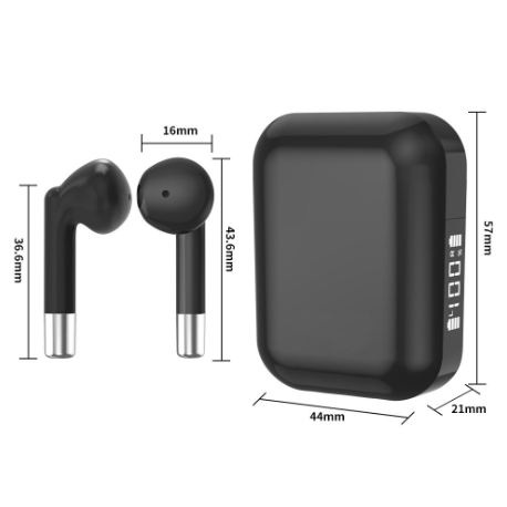 Wireless Bluetooth 5.3 In-Ear Earphones Battery LED Display for iPhone Samsung Android Phones - White