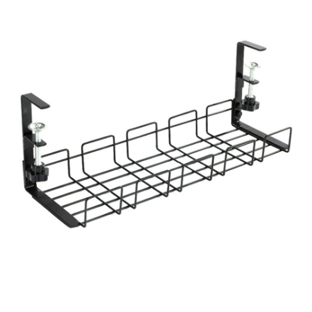 Under Desk Cable Tray Wire Cord Storage Rack Organizer No Drill Easy Install