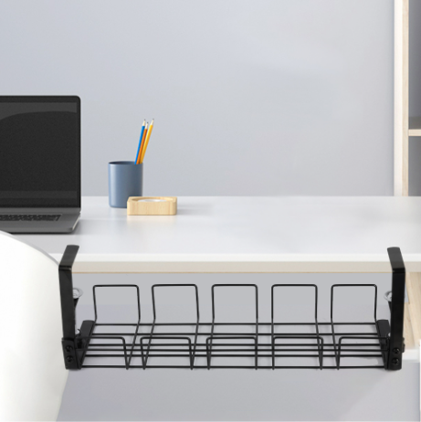 Under Desk Cable Tray Wire Cord Storage Rack Organizer No Drill Easy Install