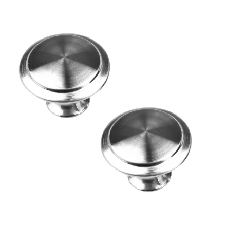 2pcs Stainless Steel Door Knobs for Cabinet Handles Cupboard Drawer Kitchen - Silver
