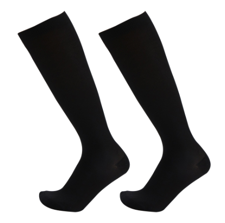 Unisex Anti-Fatigue Sport Compression Socks Varicose Vein Stocking One Pair - Black S/M