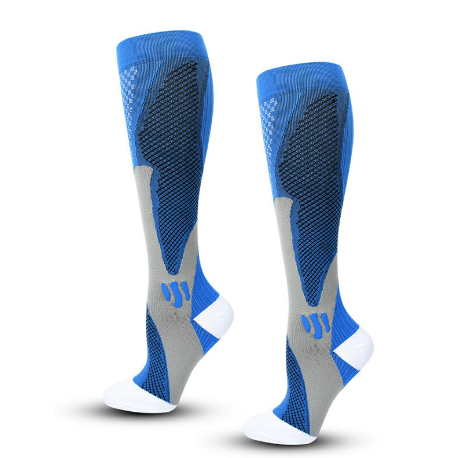One Pairs Compression Socks Sports Calf Shin Leg Socks for Running Unisex, Blue L/XL