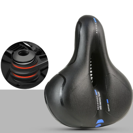 Wide Extra Comfy Bike Bicycle Gel Cruiser Comfort Sporty Soft Pad Saddle Seat - Blue