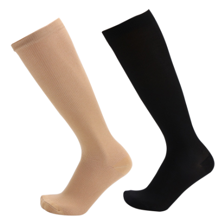 Unisex Anti-Fatigue Sport Compression Socks Varicose Vein Stocking One Pair - Black S/M