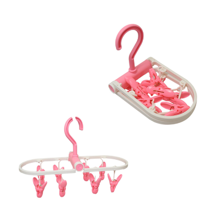Foldable Laundry Clothes Peg Hanger Sock Airer Dryer 20 cm - Random Colour