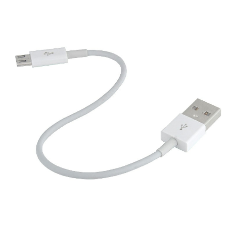22cm Micro USB Charging Data Cable for Samsung Huawei - White