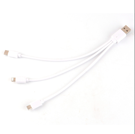 20cm 3 in 1 8 pin Micro USB Data Charging Cable for iPhone Samsung