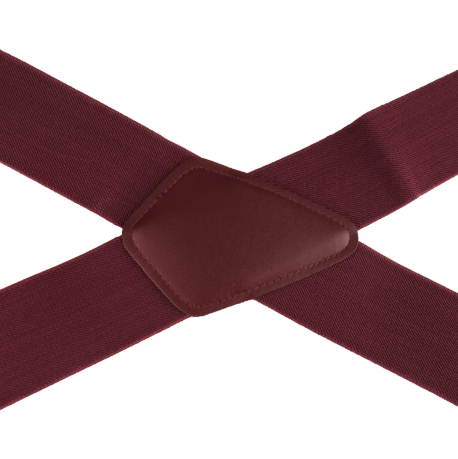 50MM Width Adjustable Elastic Men Suspenders - Wine Red