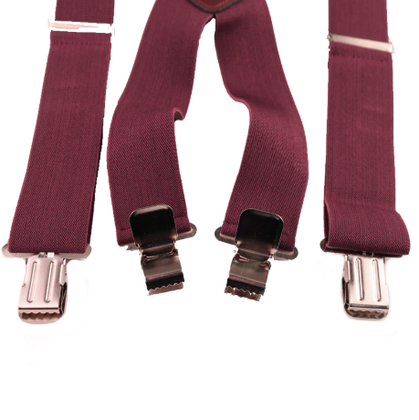 50MM Width Adjustable Elastic Men Suspenders - Wine Red