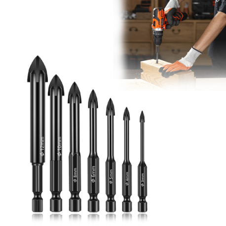 7Pcs Dry Diamond Drill Bits Set for Granite Tile Glass Marble Ceramic