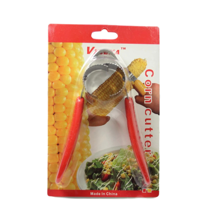 One Step Corn Peeler Thresher Tool Cob Kerneler Cutter Stripper for Kitchen - Red